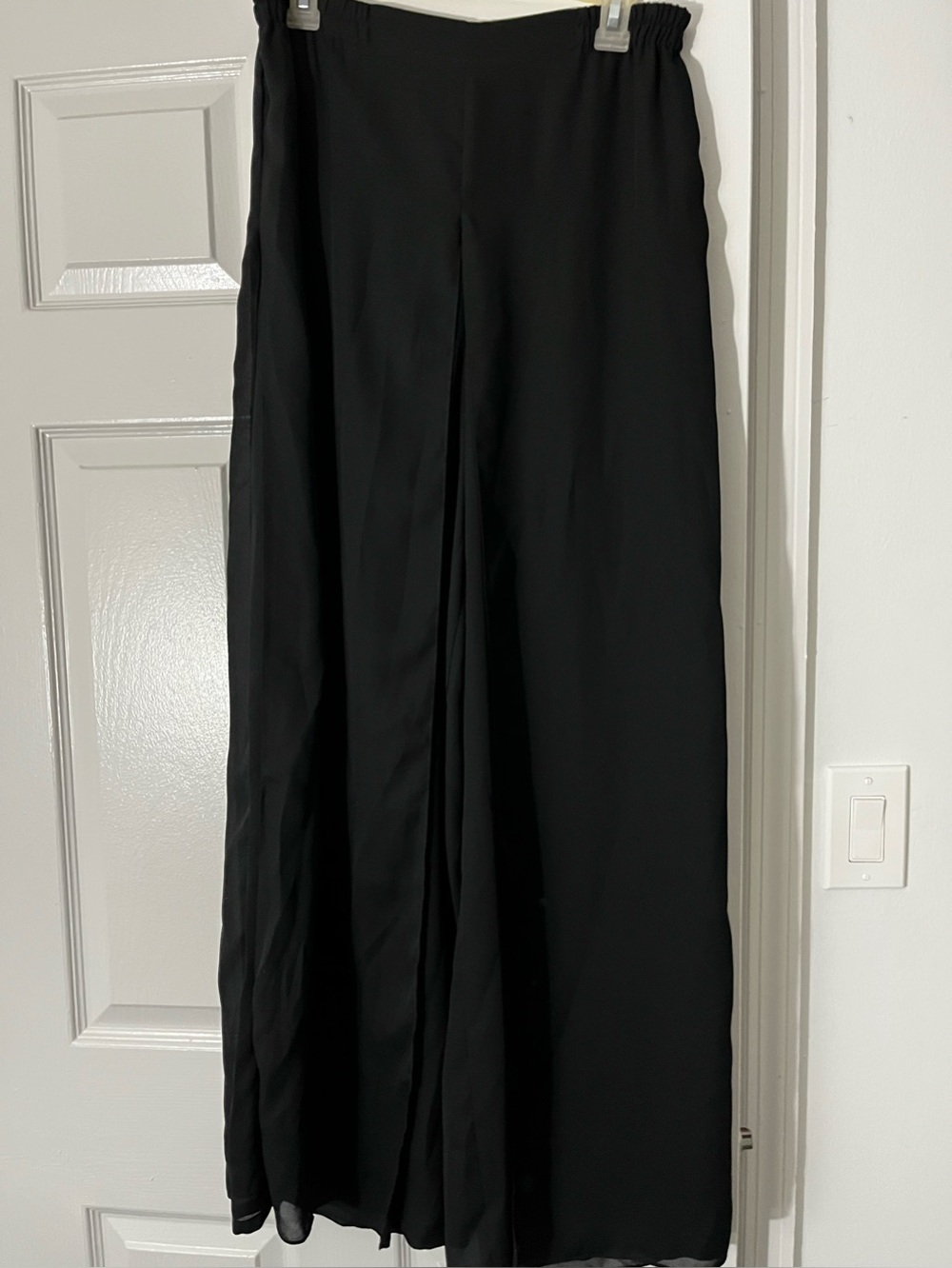 Cachet Black Maxi Wide-Leg Skirt